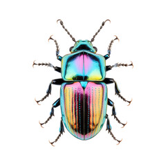 beetle walking isolated on white