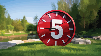 5 minutes clock quick number icon. 5min time circle
