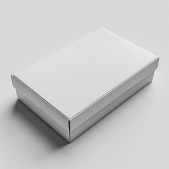 A clean white cardboard box mockup, perfect for packaging, shipping, or presenting products.