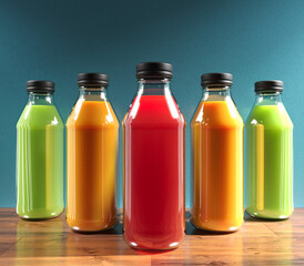 three bottle mockups with different colors