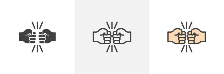 Obraz premium Fist Bump Isolated Line Icon Style Design. Simple Vector Illustration