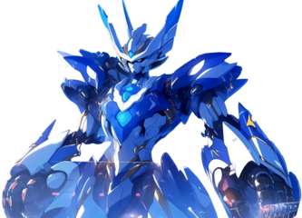 Sci-fi Futuristic giant colossal  Mecha anime (Megaman) - PNG file