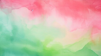 Fototapeta na wymiar Abstract ombre watercolor background with Watermelon pink, Lime green, Turquoise