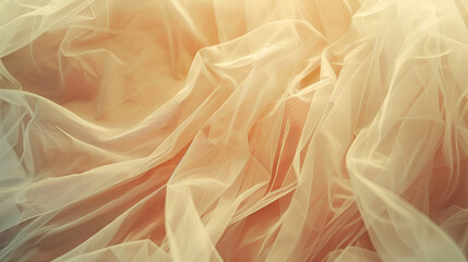 Vintage tulle chiffon texture background, generative ai