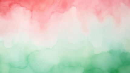 Fototapeta na wymiar Abstract ombre watercolor background with Watermelon pink, Bright white, Mint green