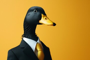 a duck wearing a suit and tie