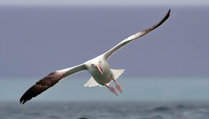 An Albatross With Its Wings Outstretched Catching