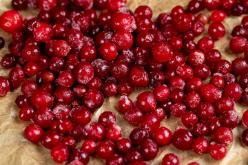 frozen for storage ripe red cranberries