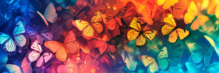 Charming watercolor butterflies that bring a feeling of lightness and joy. Generative AI - obrazy, fototapety, plakaty