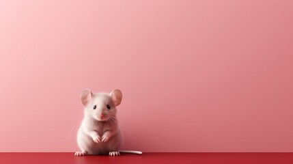 Mouse Stand Display Against Vibrant Wall