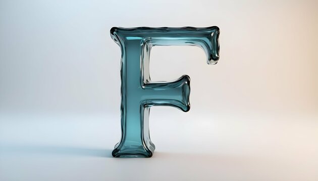 Letter F Made Of Glass