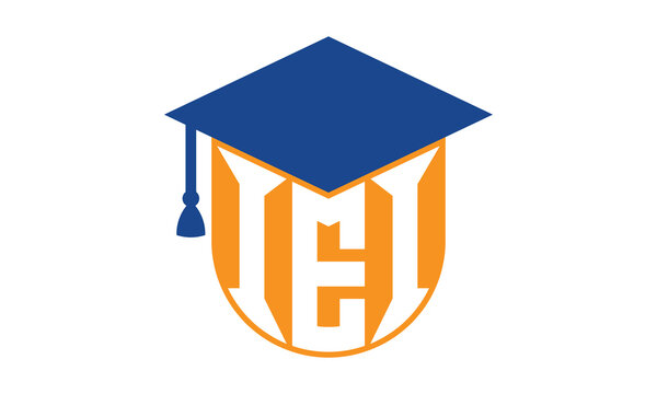 IEI initial letter academic logo design vector template. school college logo, university logo, graduation cap logo, institute logo, educational logo, library logo, teaching logo, book shop, varsity	

