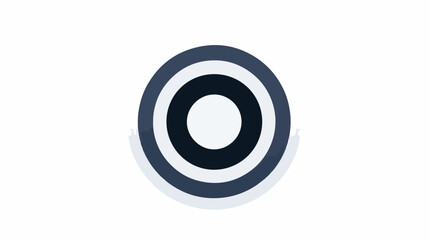 A minimalist flat icon of a camera shutter symboliz
