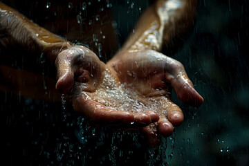 John the Baptist's Baptism: Capturing the Hand with Water Dripping