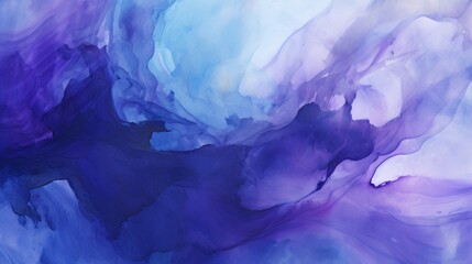 Fototapeta na wymiar Abstract ombre watercolor background with Deep purple, Electric blue with a hint of green, Black