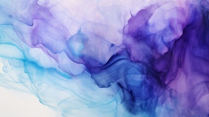 Abstract ombre watercolor background with Deep purple, Electric blue with a hint of green, Black