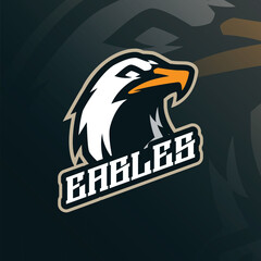 Eagle mascot logo design with modern illustration concept style for badge, emblem and t shirt printing. Eagle head illustration.