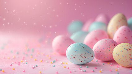 Fototapeta na wymiar Light background with Easter eggs