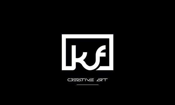 FK, KF, F, K abstract letters logo monogram