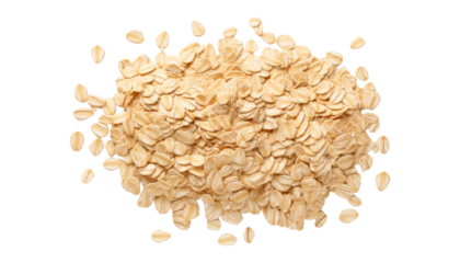 flakes top view isolated on transparent background cutout