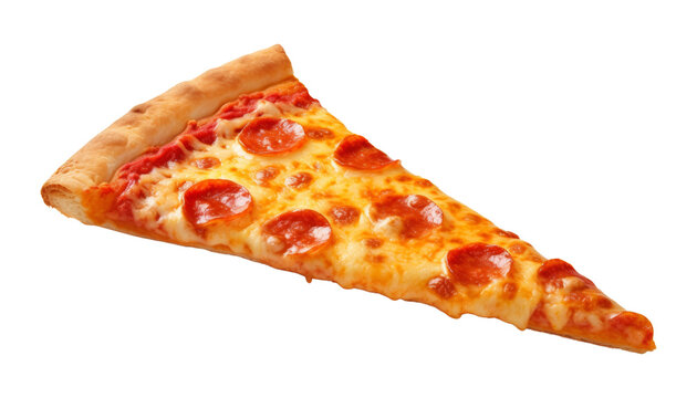 slice of pizza isolated on transparent background cutout