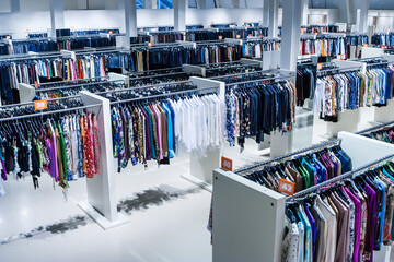 Big clothes luxury and fashionable outlet interior