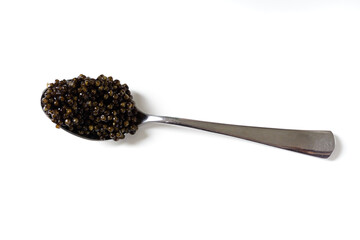 Natural sturgeon black caviar, luxury seafood delicacy