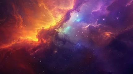 Foto op Plexiglas Colorful space galaxy cloud nebula starry night cosmos,  © Media Srock