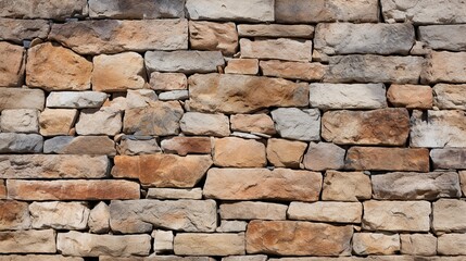 Fototapeta premium Uneven stone wall as background, gray color pattern of original stone wall surface decorative modern style design