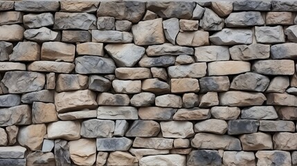 Obraz premium Uneven stone wall as background, gray color pattern of original stone wall surface decorative modern style design