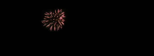 one firework in night sky,banner.