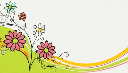 floral background with space for text or image, hand-drawing