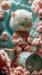 A moon playing the drums - 757215969