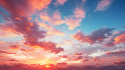Naklejka na ściany i meble sunset sky with clouds background