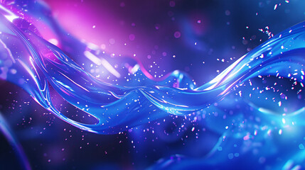 Blue purple gradient abstract background, wavy blurred technology background design