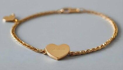 A Sleek Gold Chain Bracelet With A Small Engraved