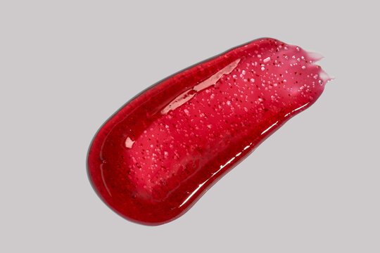 Raspberry, granberry sugar body scrub texture isolated
