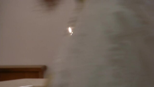 Candles, Bible, holy water in the Orthodox Church. Orthodox Church.