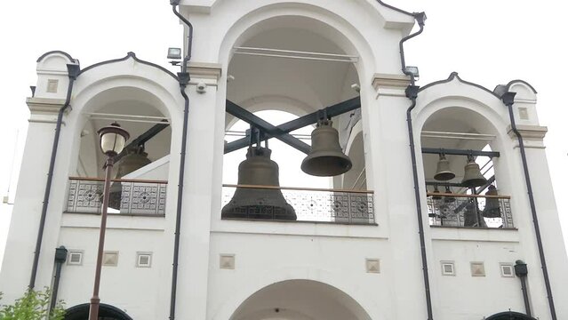
Orthodox Church against the sky. White, beautiful temple.