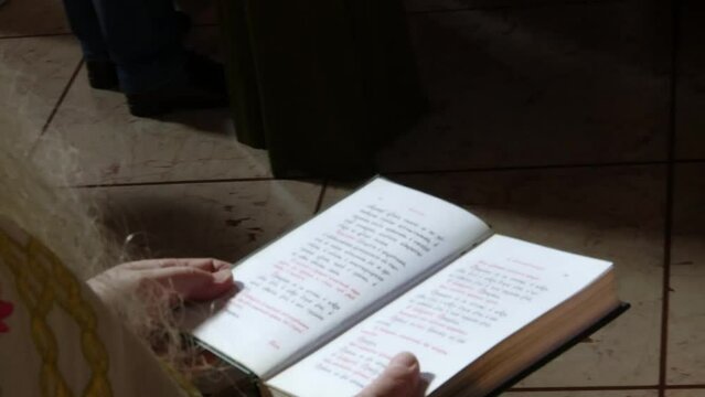 Candles, Bible, holy water in the Orthodox Church. Orthodox Church.