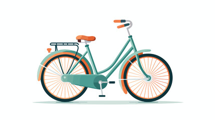 A stylish flat icon of a bicycle with geometric sha