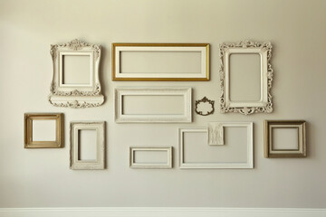 Envision the most perfect blank frame on a soft color wall, poised for your unique artistic...