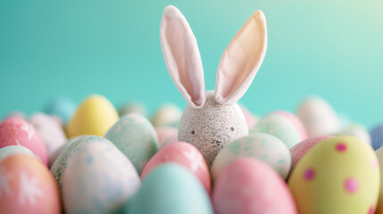 Bunny Ears Amidst Easter Eggs