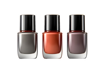 Obraz premium Nail polish bottles mock up isolated on transparent background