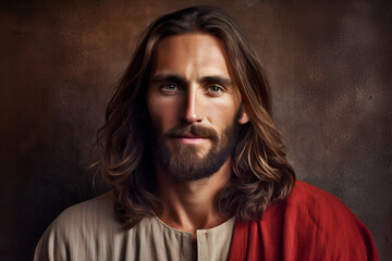 A captivating portrait of Jesus Christ, embodying the essence of his resurrection in divine glory