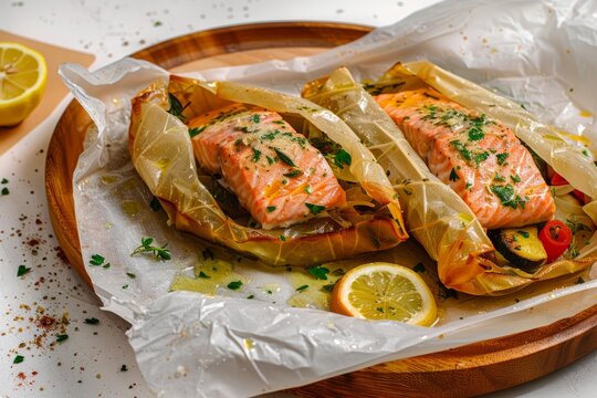 Salmon en Papillote: Lemon-Herb Infused Seafood Delight