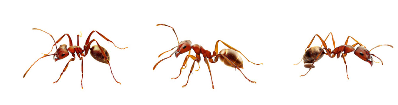 Red ant isolated stock photo isolated on white transparent background