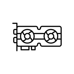 Graphic card outline icons, minimalist vector illustration ,simple transparent graphic element .Isolated on white background