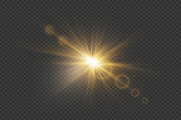 
Sun flare light special lens flare light effect. Special effect flash. On a transparent background.