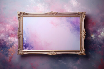 Experience the flawless beauty of a blank frame on a soft color wall, an ideal backdrop for your artistic expressions.